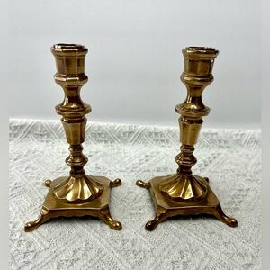 Vintage brass candlesticks made in India.